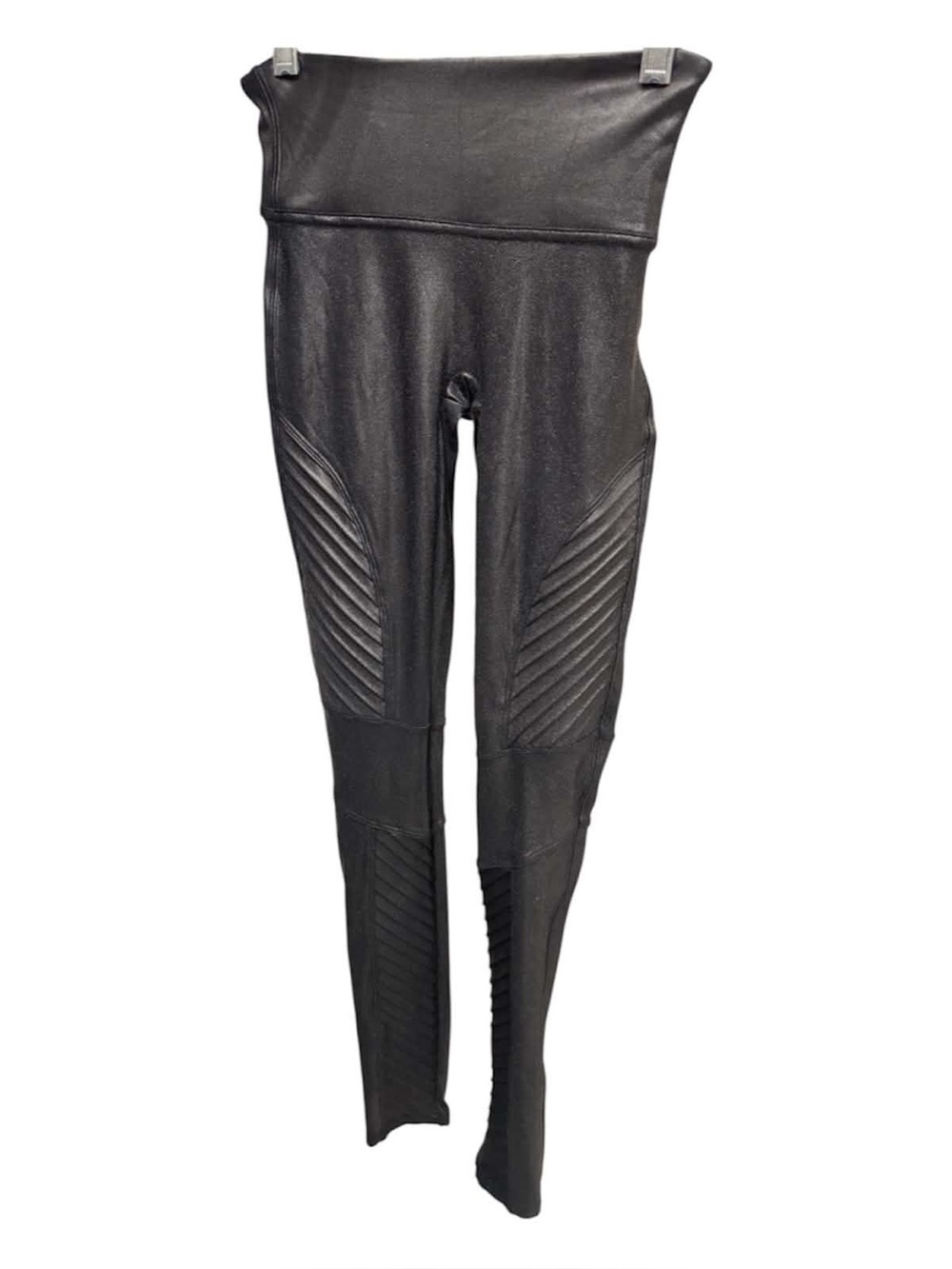 SPANX Black High-Rise Moto-Style Leggings Size XS